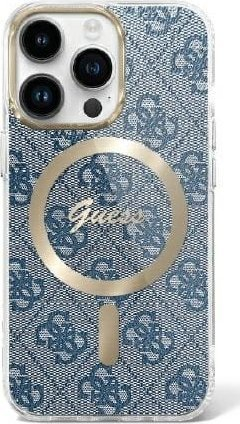Mbulesë telefoni Guess GUHMP16LH4STB për iPhone 16 Pro 6.3", me MagSafe, blu
