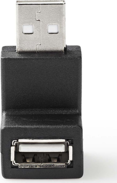 Adapter USB Nedis USB 2.0, USB A mashkull në USB A femër, 480 Mbps, i zi