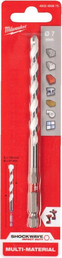 Freza Milwaukee Universal Drill 7 x 150mm, diametër 7mm, për metal