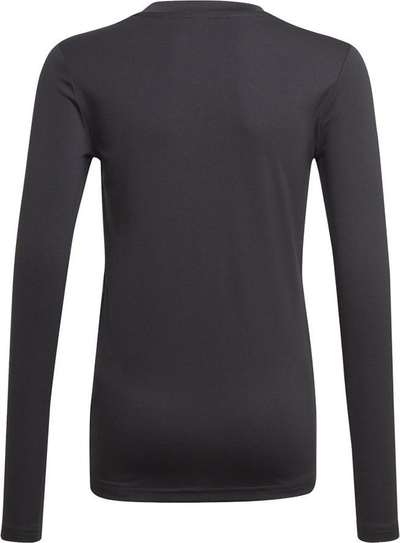 Bluzë sportive për kalamaj adidas Team Base Tee Jr GN5710, me mëngë t’gjata, AeroReady, e zezë