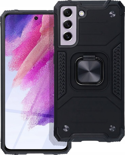 Mbulesë telefoni Nitro për Samsung A25 5G, hibride TPU PC, me unazë magnetike, e zezë