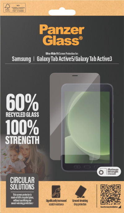 Mbrojtës ekrani PanzerGlass për Samsung Galaxy Tab Active5 / Active3, Ultra Wide Fit, transparent