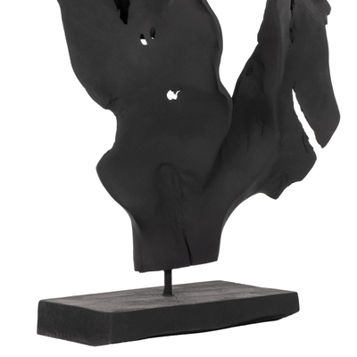 Dekor tavoline teak e zezë 26×16×70 cm (HM7714), zezë