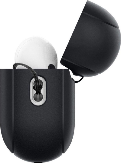 Mbulesë silikoni Spigen Silicone Fit Strap për Apple AirPods Pro 1 dhe 2, me rrip për ta mbajtur, e zezë