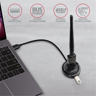 Hub AXAGON USB-A 3.2 Gen1 - 4xUSB-A, 5Gbit / s, 30cm, i zi