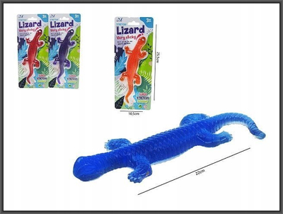 Lotër xheli hardhucë Stretchy Lizard, 22 cm, shumë elastike, blu
