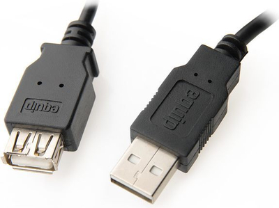 Kabllo Equip (128850), USB 2.0 AM-AF, 1.8m, e zezë 