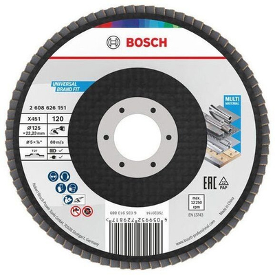 Disk flap Bosch X451 2608626151, 125mm, granulim 120, i zi