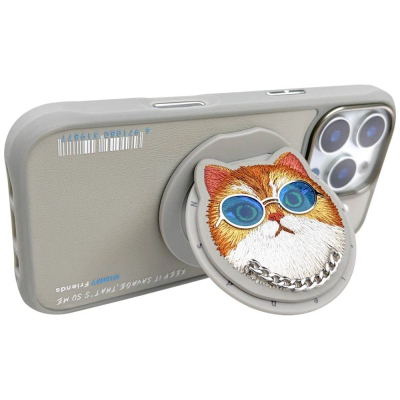 Mbulesë telefoni Nimmy Glasses Cool Cat, për iPhone 16 Pro Max, MagSafe, gri