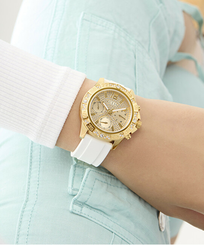 Orë dore për goca Guess Majesty GW0772L3, e bardhë