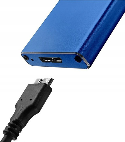 Kuti ekstern Qoltec për SSD M.2 SATA, USB 3.0, 5Gb/s, 2TB, blu