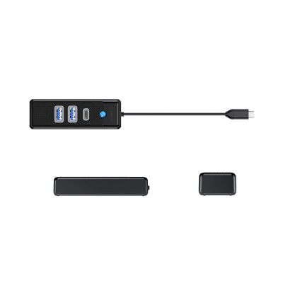 Hub USB Orico PWC2U-C3, USB-C në 2 porta USB-A 3.0 dhe USB-C 3.0, i zi