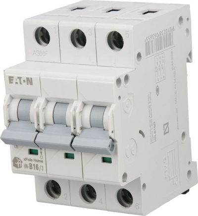 Ndërprerës qarku Eaton 3P B 16A 6kA AC xPole Home HN-B16 / 3