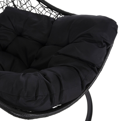 Karrige lëkundëse varëse MILLIE HM5996.02, metal ratan sintetik, 95x195 cm, e zezë