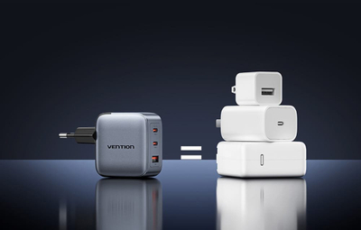 Полнач Vention 70W GaN, USB C PD QC 4.0 3.0, бел