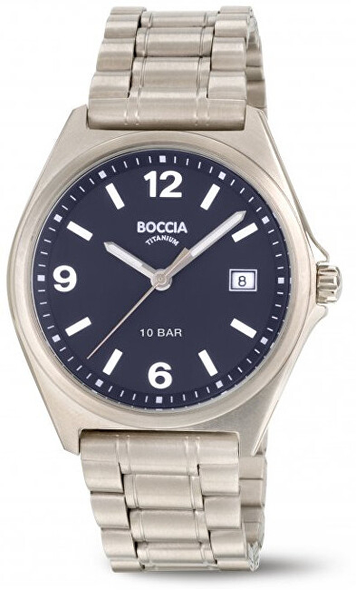 Orë dore për meshkuj Boccia Titanium Sport 3663-02, e argjendtë
