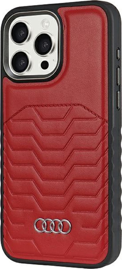 Футрола за телефон Audi Synthetic Leather MagSafe, за iPhone 14 Pro 6.1", црвена