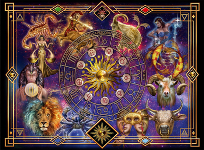Puzzle Bluebird Zodiac Montage, 3000 copa, me shenjat e zodiakut, shumëngjyrësh