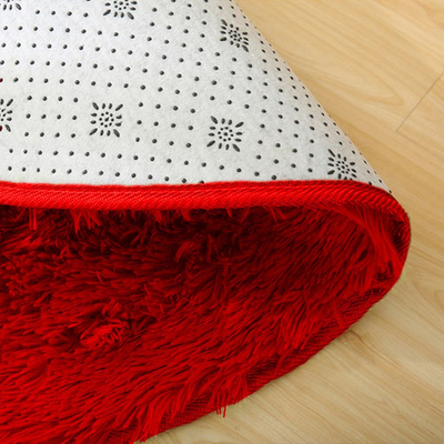 Tapet rrumbullak Strado Shaggy Round, 160 cm, poliestër, i kuq