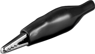 Kapëse krokodili elektrike Goobay, 32.5mm, e izolume, e zezë