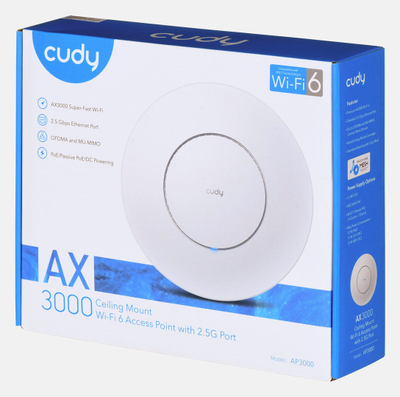Access point Cudy AP3000, WiFi 6, 2976 Mbit/s, i bardhë