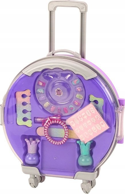 Set kozmetik për fëmijë LEAN Toys, me valixhe, vjollcë