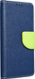 Këllëf libër OEM Fancy për Samsung Galaxy A14 4G 5G, me xhepa për karta, blu navy me lime