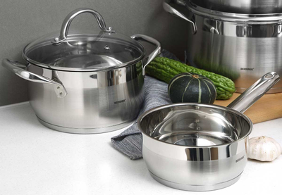Tигањ за сос Bergner Gourmet Induction BG-6372, 16 cm, нерѓосувачки челик, сребрена