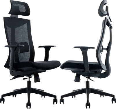 Karrige zyre Mozos Ergo-F, ergonomike, rrjetë, e zezë