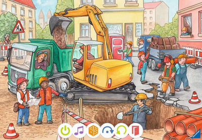 Puzzle edukativ Ravensburger Tiptoi Baustelle, 2x12 pjesë, për fëmijë 3+