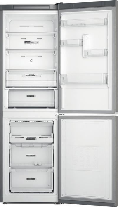 Frigorifer Whirlpool W7820OX, 300L, ngrirës poshtë, inox