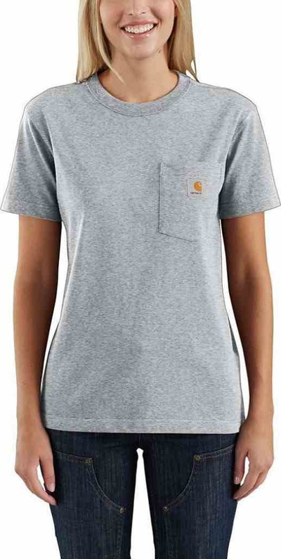 Bluze Carhartt Workwear Pocket, pambuk, madhësia XS, gri e çelët