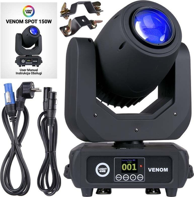 Reflektor lëvizës Light4Me Moving Head Spot, LED 150W, kontroll DMX, i zi