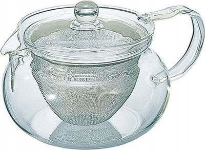 Çajnik Hario Chacha Kyusu Maru, 300ml, qelq transparent