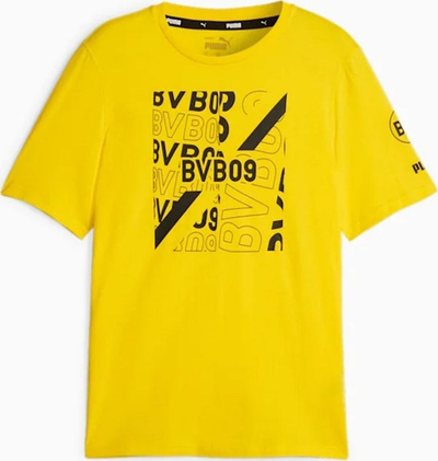 Bluzë Puma Borussia Dortmund FtbCore Graphic Tee, për burra, pambuk, e verdhë