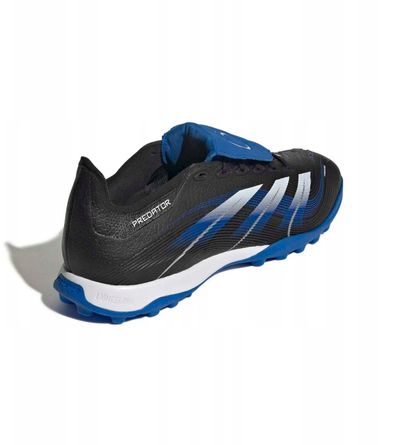 Këpucë futbolli Adidas Predator League me kapak lidhësesh, për tapet sintetik, me shtresë amortizimi Lightstrike, të zeza