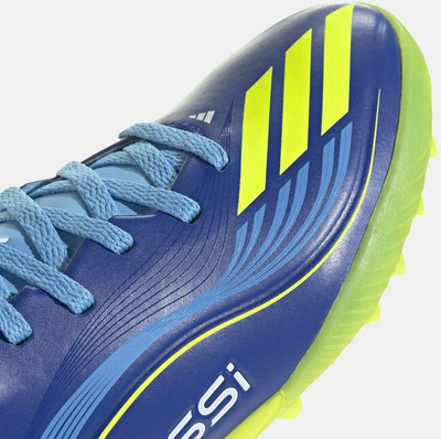 Këpucë futbolli Adidas F50 Messi League Jr TF JR4426, për kalamaj, për terren sintetik, shumëngjyrëshe