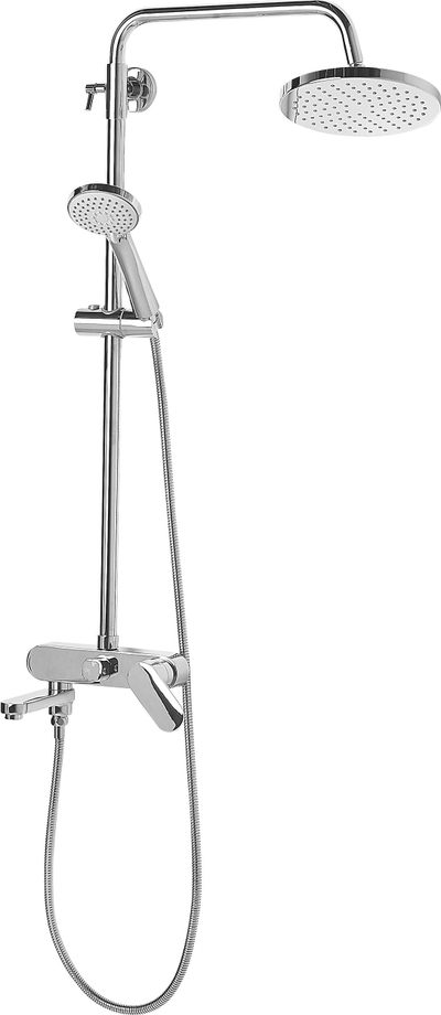 Set dushi me mixer GURARA Rainshower, kokë e madhe dushi, dush dore, argjendtë