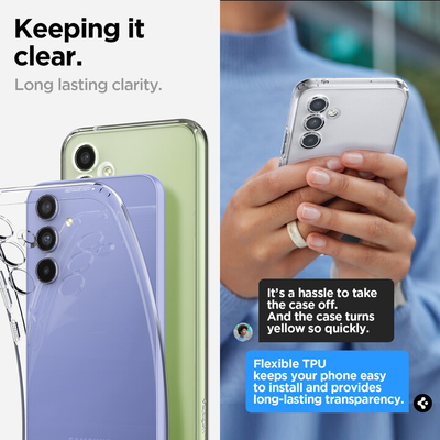 Mbrojtëse Spigen Liquid Crystal për Samsung Galaxy A54 5G, transparente