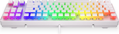 Set tastierë mekanike Endorfy Thock TKL Pudding Onyx White Kailh Blue me palm rest, ARGB, e bardhë