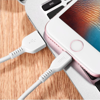 Kabllo USB A në Lightning Hoco X13, 1 m, e bardhë