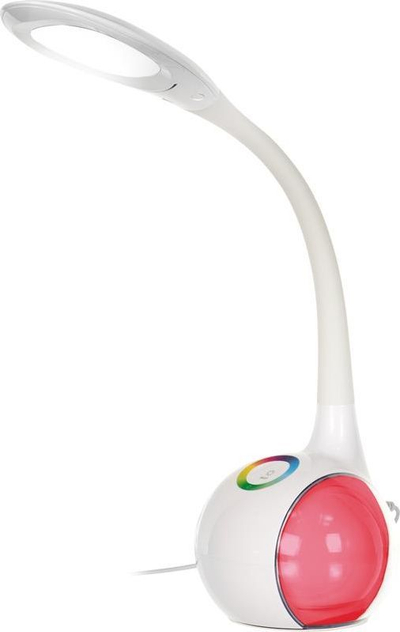 Llambë tavoline Activejet Rainbow, USB, e bardhë