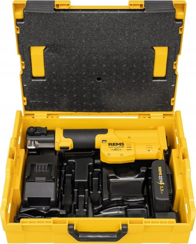 Mjet shtypës tubash REMS Mini-Press S 22 V ACC, 21.6V, me bateri, i verdhë