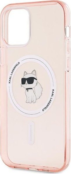 Kllëf telefoni Karl Lagerfeld KLHMP12MHFCCNOP për iPhone 12 / 12 Pro 6.1", me MagSafe, rozë