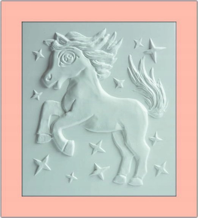 Set pikturimi 3D Mirage Hobby Mustang Horse, reliev plastik, me bojëra uji, shumëngjyrësh