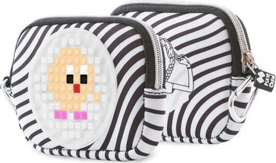 Portofol PIXIE CREW Universal Case MIA ERNO BL, silikon neopren, me piksel, bardh e zi