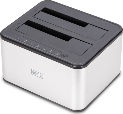 Dok stacion për HDD Digitus, USB 3.0, Dual SATA 2.5\"/3.5\", i zi