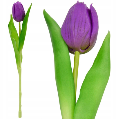 Lule artificiale Saska Purple Tulip 31cm, kërcell dekorativ, vjollcë