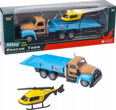 Lojë maket kamion vinç XLC Alloy Rescue Team, me veturë sportive, për fëmijë 3+