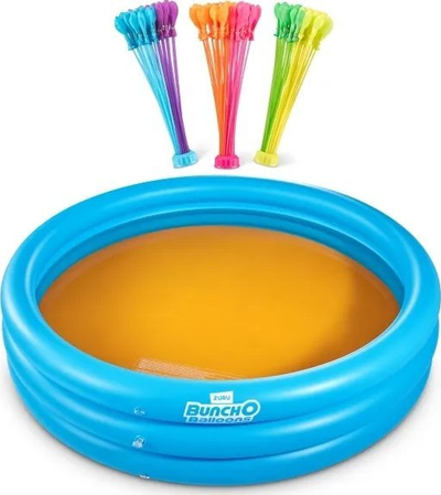 Set pishinë Zuru Bunch O Balloons, diametër 1.3 m, 100 balona uji që mbyllen vetë, shumëngjyrëshe